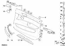 แผงบุประตู, ด้านหน้า diagram for BMW X5 E70 3.0si