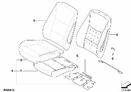 SEAT FRONT, UPHOLSTERY & COVER BASE SEAT diagram for BMW 3 Series E92 LCI 328xi