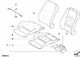 SEAT, FRONT, UPHLSTRY, COVER, SPORT SEAT diagram for BMW 3 Series E92 LCI 328xi