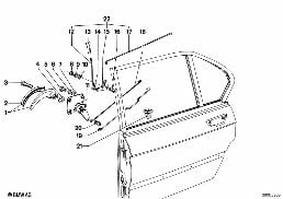 CLOSING SYSTEM, DOOR, REAR diagram for BMW 5 Series E12 528