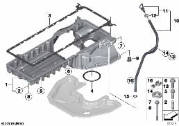 Coppa olio superiore/indic.livello olio diagram for BMW Rolls-Royce Phantom RR1 Phantom