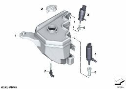 SEP.COMPONENTS F.WASHER FLUID RESERVOIR diagram for BMW Z4 E89 18i