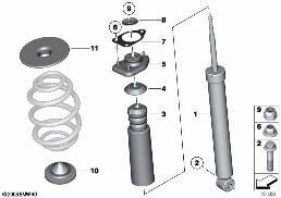 REAR SPRING STRUT MOUNTING PARTS diagram for BMW Z4 E89 30i
