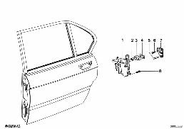 CLOSING SYSTEM, DOOR, REAR diagram for BMW 5 Series E12 528