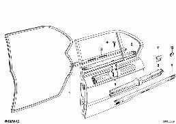 DOOR WEATHERSTRIP REAR diagram for BMW 5 Series E12 528