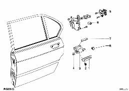 CLOSING SYSTEM, DOOR, REAR diagram for BMW 5 Series E12 528