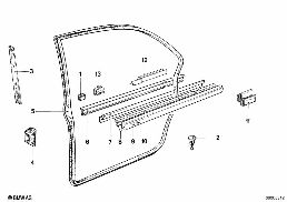 DOOR WEATHERSTRIP REAR diagram for BMW 7 Series E23 735i