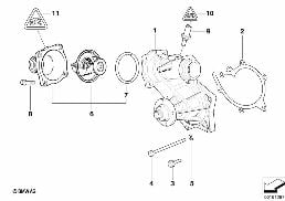 Syst. de refroidis.-pompe eau/thermostat diagram for BMW 7 Series E38 735iL