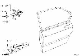 REAR DOOR BRAKE diagram for BMW 5 Series E12 528