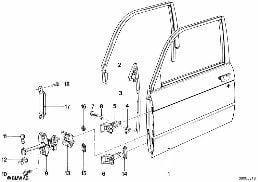FRONT DOOR-HINGE/DOOR BRAKE diagram for BMW 5 Series E28 518i