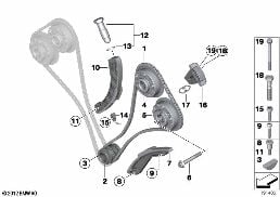 Comando catena di distribuz. cil. 7-12 diagram for BMW Rolls-Royce Phantom RR1 Phantom