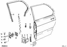 REAR DOOR - HINGE/DOOR BRAKE diagram for BMW 5 Series E28 518i