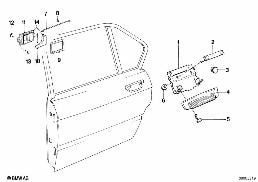 CLOSING SYSTEM, DOOR, REAR diagram for BMW 5 Series E28 518i