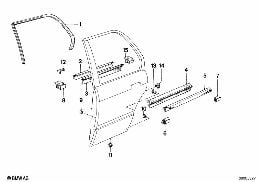 DOOR WEATHERSTRIP REAR diagram for BMW 3 Series E30 325i