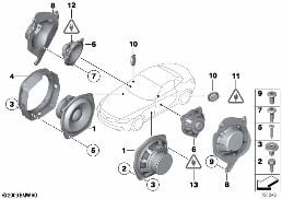 LOUDSPEAKER FRONT diagram for BMW Z4 E89 30i