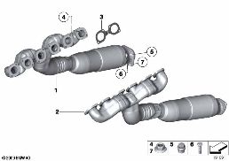 Collettore scarico con catalizzatore diagram for BMW Rolls-Royce Phantom RR1 Phantom