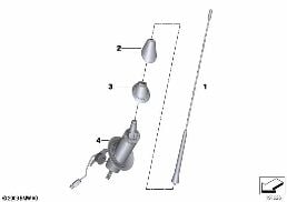 SINGLE COMPONENTS F SHORT ROD ANTENNA diagram for BMW Z4 E89 30i