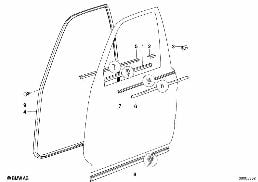 Türdichtung vorne diagram for BMW 7 Series E32 750iL