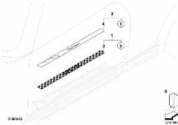 Nachrüstsatz Einstiegsleiste beleuchtet diagram for BMW MINI Clubman R55 Coop.S JCW