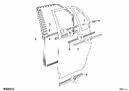 Türdichtung hinten diagram for BMW 7 Series E32 750iL