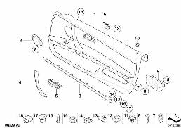 DOOR TRIM PANEL diagram for BMW 3 Series E93 335i
