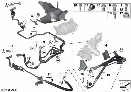 HYDRAULIC STEERING LINES/ADAPTIVE DRIVE diagram for BMW X6 E71 35iX