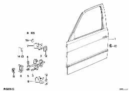 FRONT DOOR-HINGE/DOOR BRAKE diagram for BMW 5 Series E34 524td
