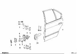 REAR DOOR - HINGE/DOOR BRAKE diagram for BMW 5 Series E34 524td