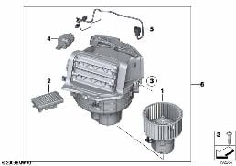 BLOWER UNIT / MOUNTING PARTS diagram for BMW 5 Series F11 LCI M550dX