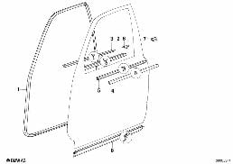 DOOR WEATHERSTRIP FRONT diagram for BMW 5 Series E34 524td