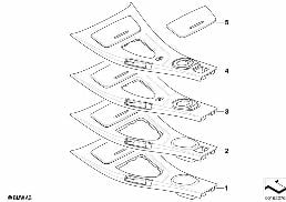 Bandeja de consola central diagram for BMW 3 Series E90 LCI M3