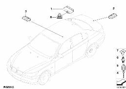 CONTROL UNIT/ANTENNAS PASSIVE ACCESS diagram for BMW 6 Series E64 LCI 650i
