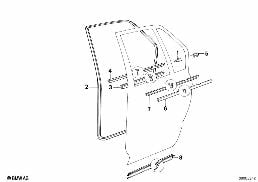 DOOR WEATHERSTRIP REAR diagram for BMW 5 Series E34 524td