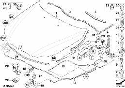 ENGINE HOOD/MOUNTING PARTS diagram for BMW 6 Series E63 650i