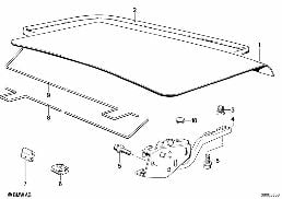SINGLE COMPONENTS FOR TRUNK LID diagram for BMW 6 Series E24 630CSi