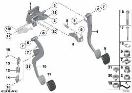 PEDAL ASSY W OVER-CENTER HELPER SPRING diagram for BMW Z4 E89 28i