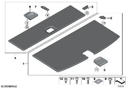 Klädsel bagagerumsgolv diagram for BMW 5 Series F07 GT 530d