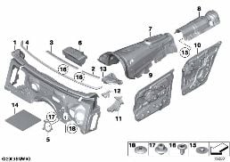 NOISE INSULATION, FRONT II diagram for BMW 5 Series F07 GT LCI 530dX