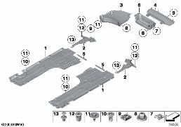 Underredsisolering bak diagram for BMW 5 Series F07 GT 530d
