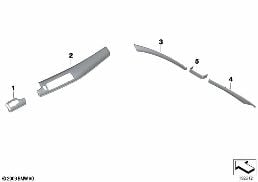 Εξοπλ.μεταγ.τοποθέτ.ξύλο Fineline φυσικό diagram for BMW 5 Series F07 GT 535iX