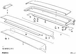 ชิ้นส่วนแยก, สปอยเลอร์ท้าย diagram for BMW 6 Series E24 633CSi
