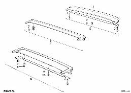 REAR SPOILER SINGLE PARTS diagram for BMW 5 Series E28 518i
