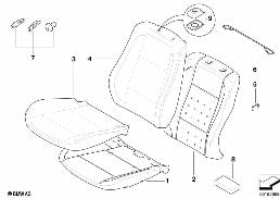 SEAT FRONT, UPHLSTRY/COVER, COMFORT SEAT diagram for BMW X3 E83 LCI 1.8d