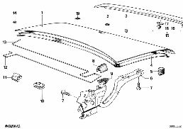 SINGLE COMPONENTS FOR TRUNK LID diagram for BMW 7 Series E23 735i