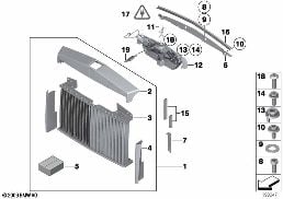 Mřížka chladiče / těleso chladiče diagram for BMW Rolls-Royce Phantom RR1 Phantom