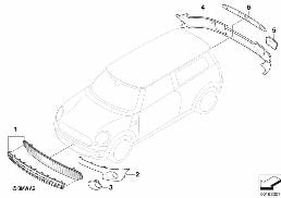 Εξοπλ.μεταγ.τοποθ.εξωτ.εξοπλ.Chrome Line diagram for BMW MINI Clubman R55 Cooper