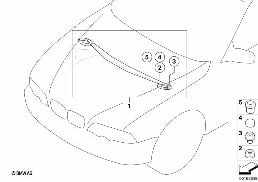 BMW PERFORMANCE STRUT TOWER BRACE CARBON diagram for BMW 3 Series E46 325i