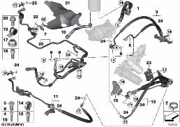 HYDRAULIC STEERING LINES/ADAPTIVE DRIVE diagram for BMW X6 E71 35iX