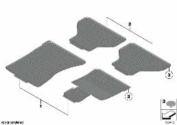 フロア マット､ラバー diagram for BMW X6 E71 30dX