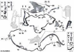 HYDRO STEERING-OIL PIPES diagram for BMW X6 E71 35iX